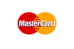 MasterCard logo with overlapping red and orange circles and the word "MasterCard" in white text across the center.